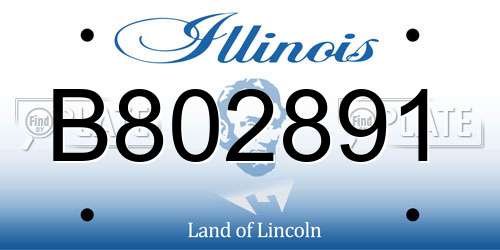 B802891 Illinois License Plate