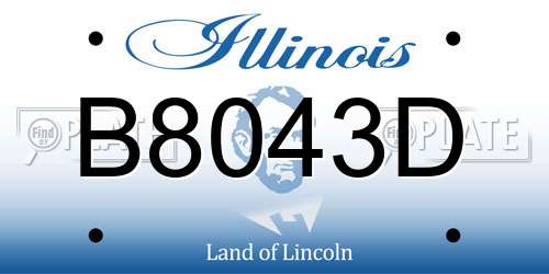 B8043D Illinois License Plate