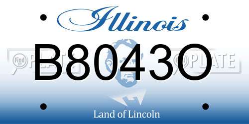B8043O Illinois License Plate