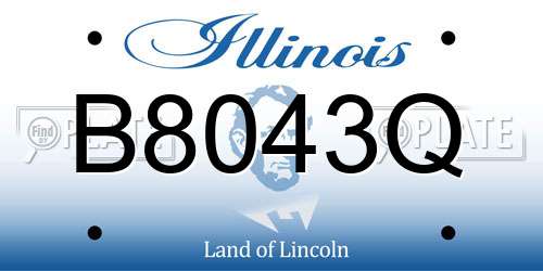 B8043Q Illinois License Plate