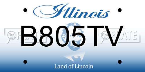 B805TV Illinois License Plate