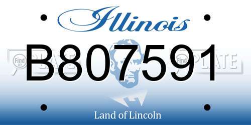 B807591 Illinois License Plate