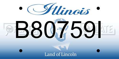 B80759I Illinois License Plate