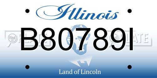 B80789I Illinois License Plate