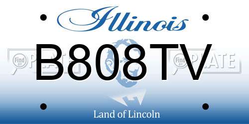 B808TV Illinois License Plate