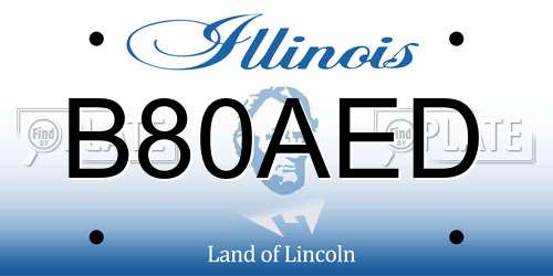 B80AED Illinois License Plate