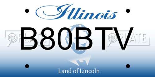 B80BTV Illinois License Plate
