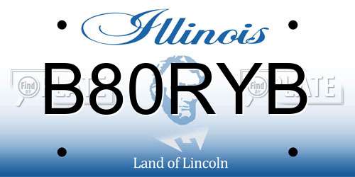 B80RYB Illinois License Plate