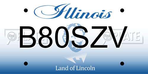 B80SZV Illinois License Plate