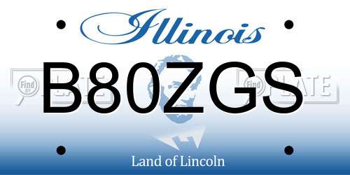 B80ZGS Illinois License Plate