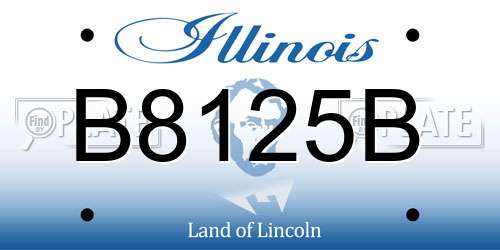 B8125B Illinois License Plate