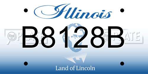 B8128B Illinois License Plate
