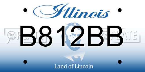 B812BB Illinois License Plate