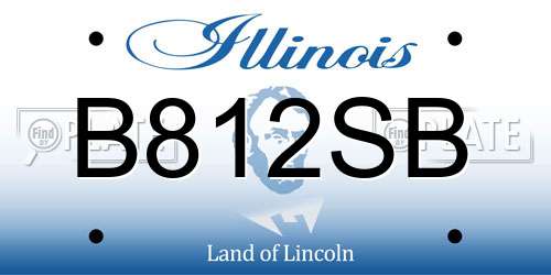 B812SB Illinois License Plate