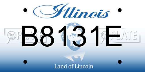 B8131E Illinois License Plate