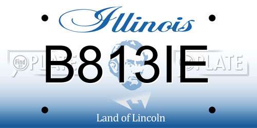 B813IE Illinois License Plate