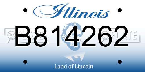 B814262 Illinois License Plate