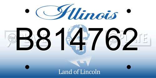 B814762 Illinois License Plate