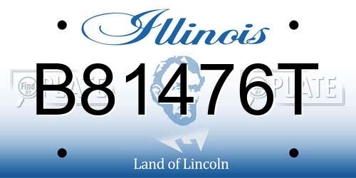 B81476T Illinois License Plate