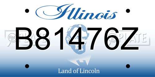 B81476Z Illinois License Plate