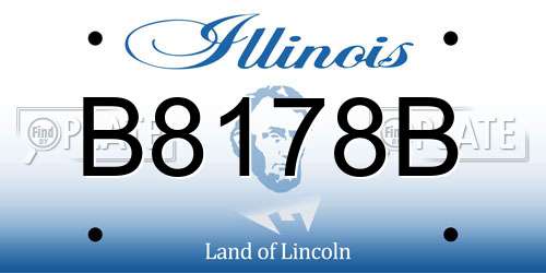 B8178B Illinois License Plate