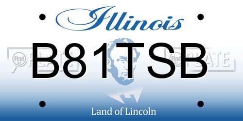 B81TSB Illinois License Plate
