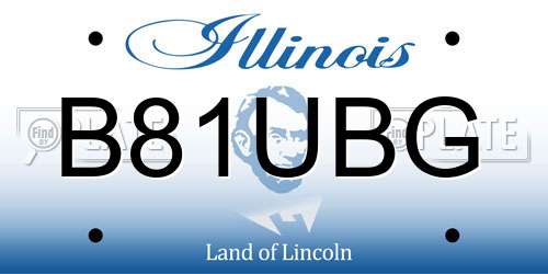 B81UBG Illinois License Plate