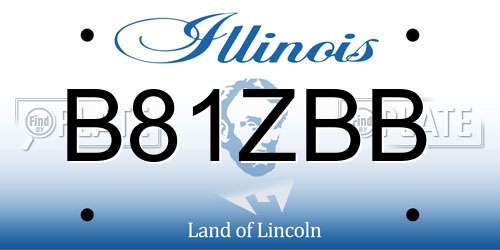 B81ZBB Illinois License Plate