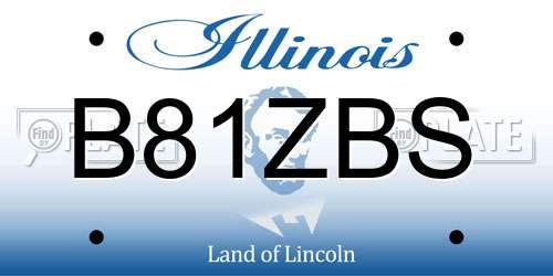 B81ZBS Illinois License Plate
