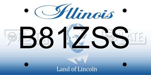B81ZSS Illinois License Plate