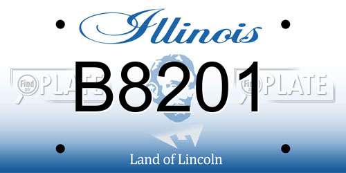 B8201 Illinois License Plate
