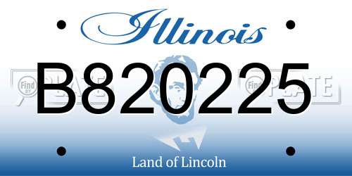 B820225 Illinois License Plate