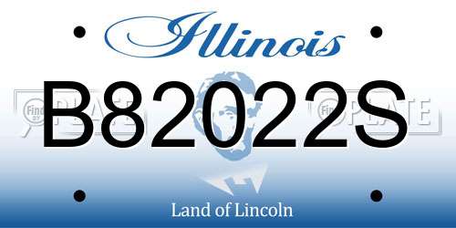 B82022S Illinois License Plate
