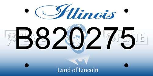 B820275 Illinois License Plate