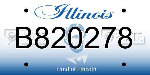 B820278 Illinois License Plate