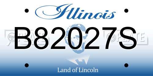 B82027S Illinois License Plate