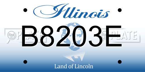 B8203E Illinois License Plate