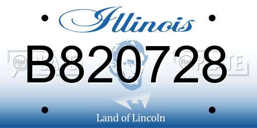 B820728 Illinois License Plate