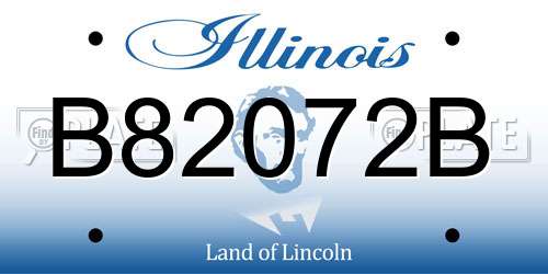 B82072B Illinois License Plate