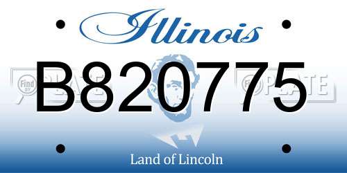 B820775 Illinois License Plate