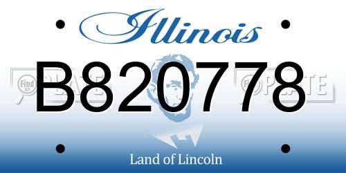 B820778 Illinois License Plate