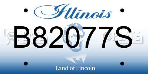 B82077S Illinois License Plate