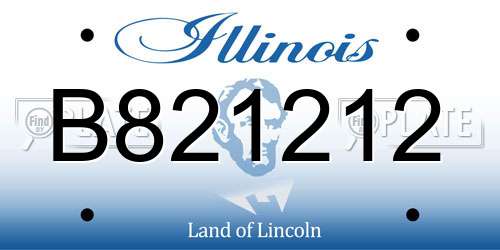 B821212 Illinois License Plate