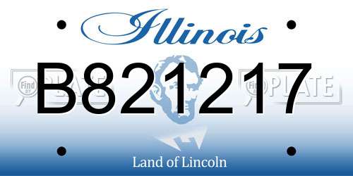 B821217 Illinois License Plate
