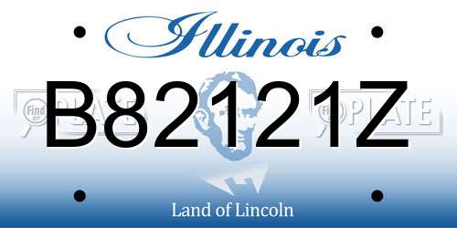 B82121Z Illinois License Plate