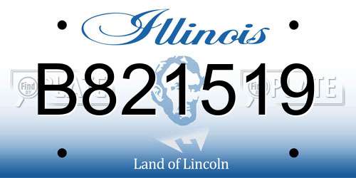 B821519 Illinois License Plate