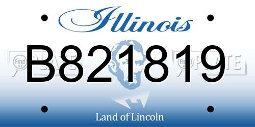 B821819 Illinois License Plate