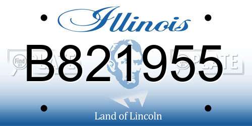 B821955 Illinois License Plate