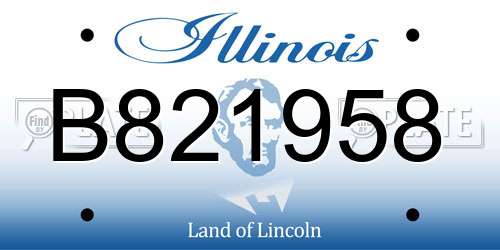 B821958 Illinois License Plate