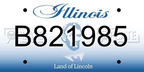B821985 Illinois License Plate